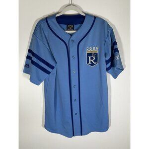 Majestic Cooperstown Collection Kansas City Royals jersey embroidered L blue